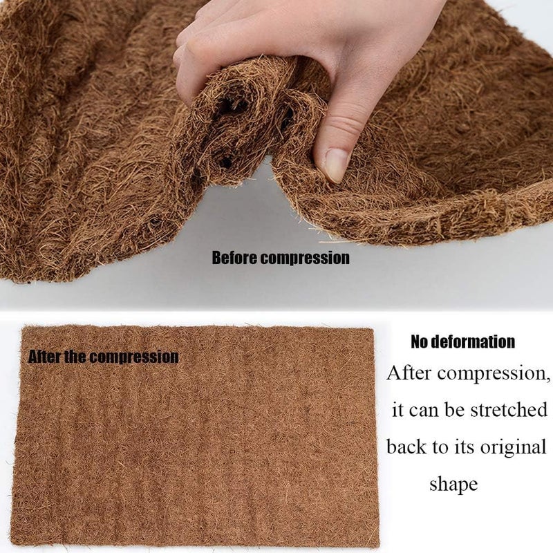 Hamiledyi Reptile Carpet Natural Coconut Fiber Tortoise Carpet Mats for Pet Terrarium Liner Reptile Supplies for Lizard Snake Chameleon Turtle Bedding Bunny Rabbit Mat (2 x Sheets) - Image 4