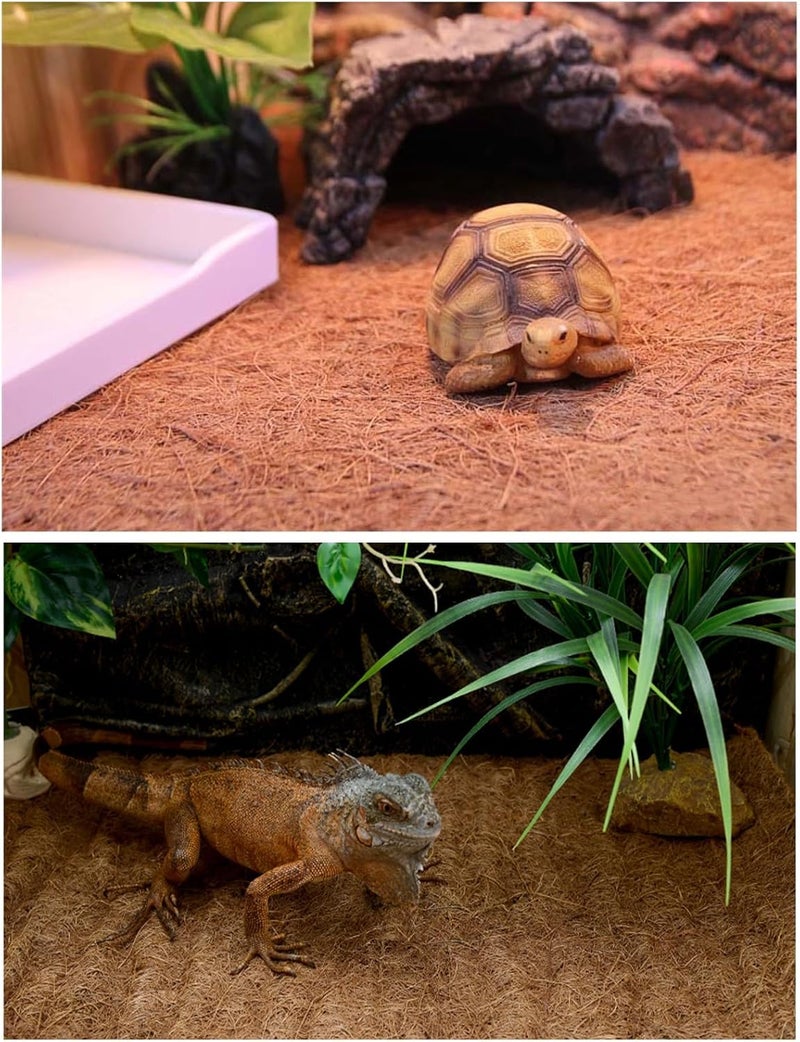 Hamiledyi Reptile Carpet Natural Coconut Fiber Tortoise Carpet Mats for Pet Terrarium Liner Reptile Supplies for Lizard Snake Chameleon Turtle Bedding Bunny Rabbit Mat (2 x Sheets) - Image 2