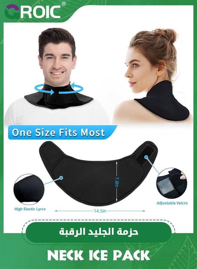 GROIC Neck Ice Pack Wrap, Reusable Gel Ice Pack with Hot and Cold, Cervical Injuries Pain Relief, Flexible Cold Hot Compress Therapy for Neck Shoulder Swelling, Bruises, Stiff Neck, Migraine - Image 2