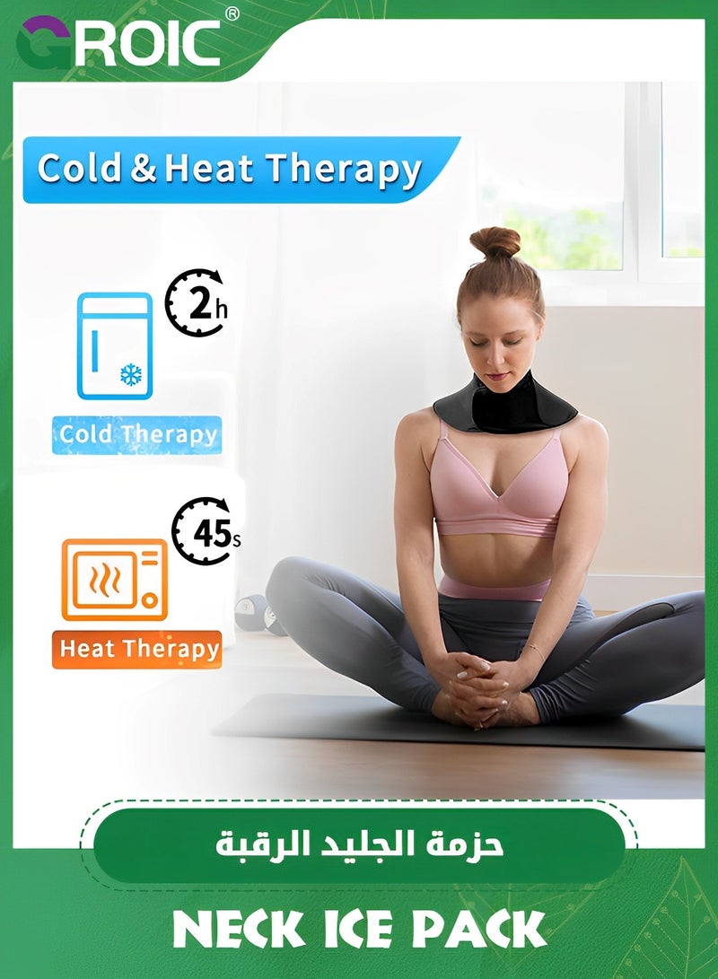 GROIC Neck Ice Pack Wrap, Reusable Gel Ice Pack with Hot and Cold, Cervical Injuries Pain Relief, Flexible Cold Hot Compress Therapy for Neck Shoulder Swelling, Bruises, Stiff Neck, Migraine - Image 5