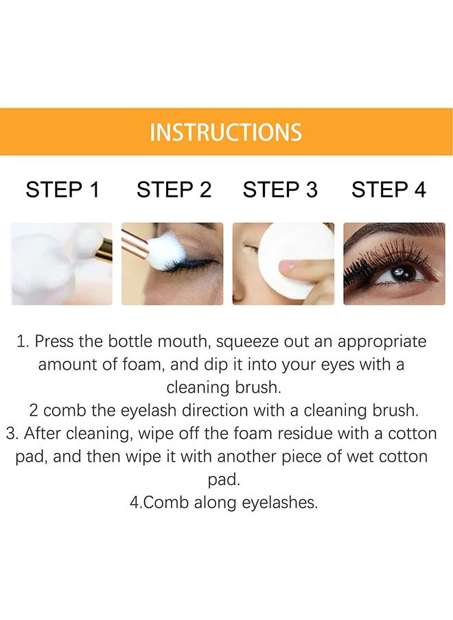 Eyelash Extension Cleanser, Eyelash Extension Shampoo For Eyelashes Cleansing And Extensions, Gentle Lash Shampoo 60ml And Brush And Mascara Wand, Paraben and Sulfate Free Lash Cleanser