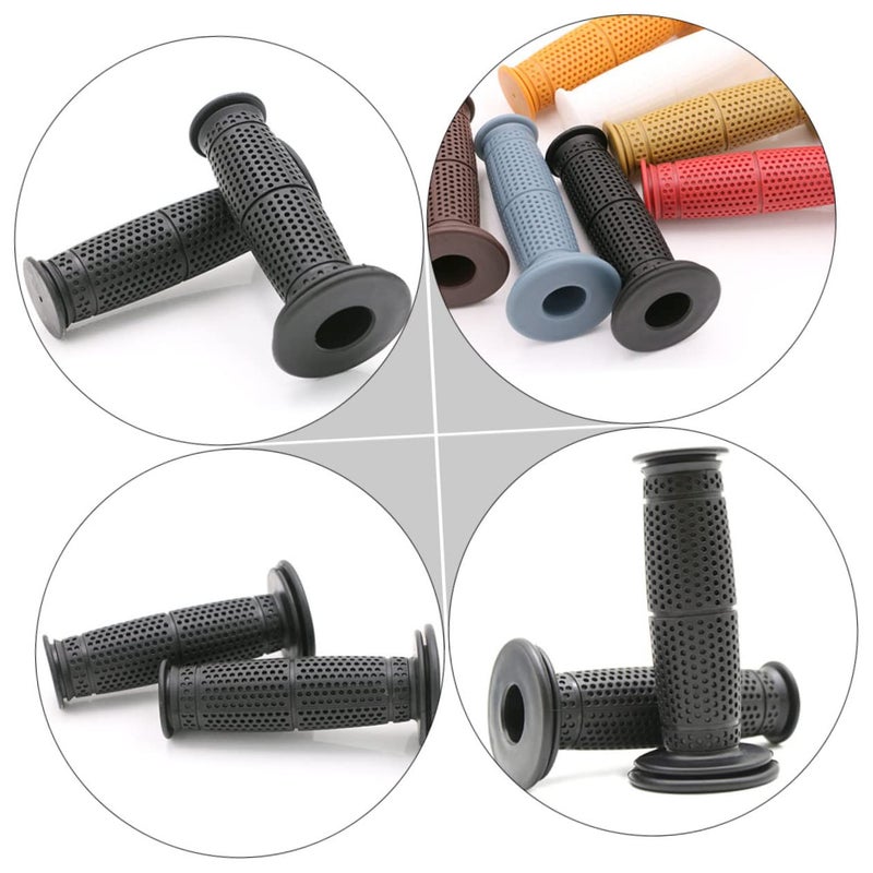 Retro Motorcycle Handlebar Grips Rubber Skid Design Comfortable For Cruiser Bikes Easy Install - Image 4