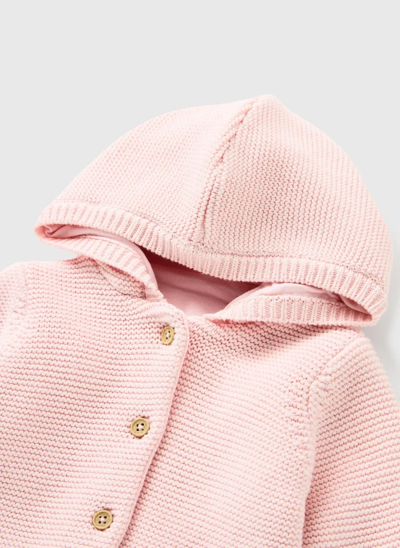 ماتلان Baby Pink Jersey Lined Cardigan
