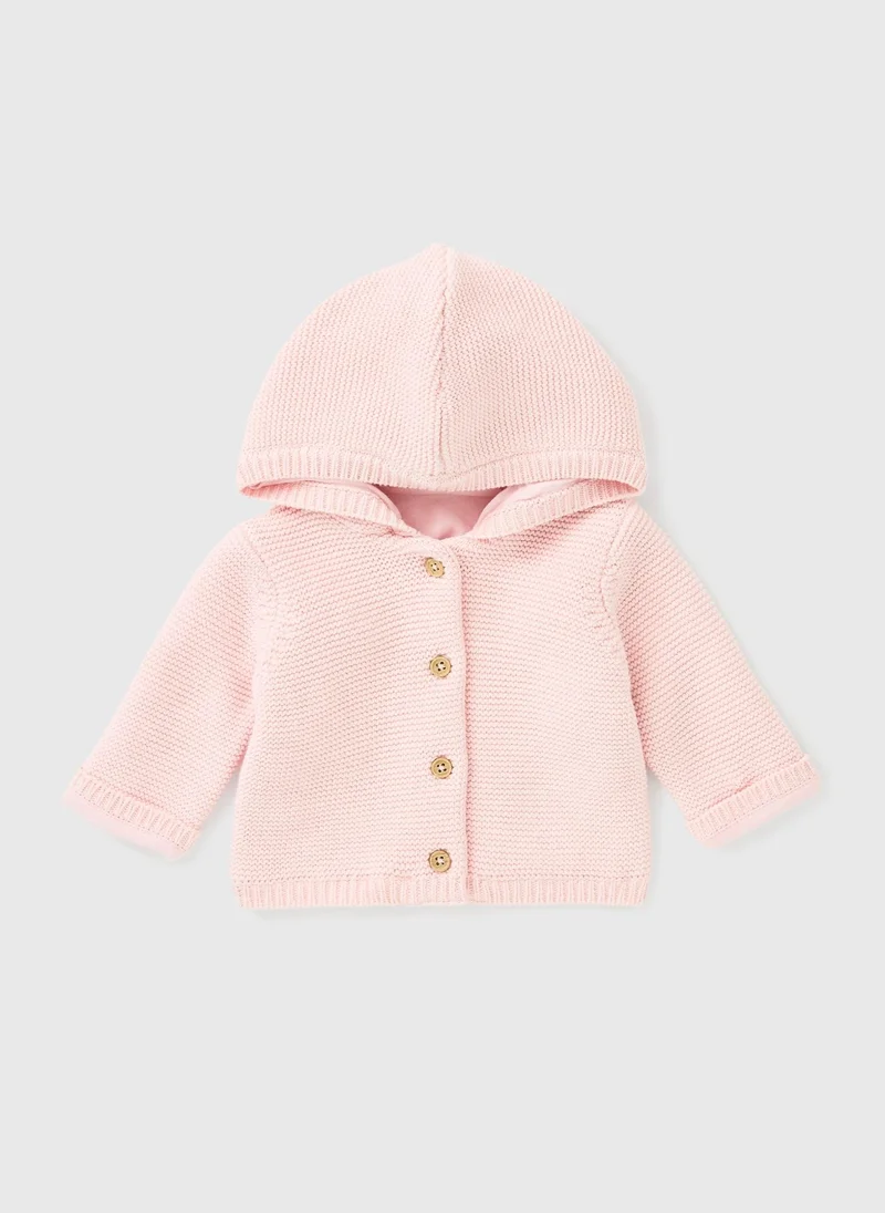 ماتلان Baby Pink Jersey Lined Cardigan