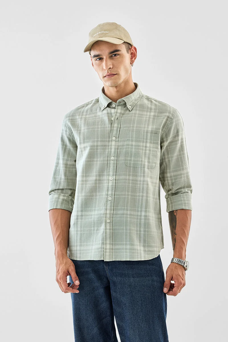 SNITCH قميص كاروهات بقصة عادية من مزيج الكتان