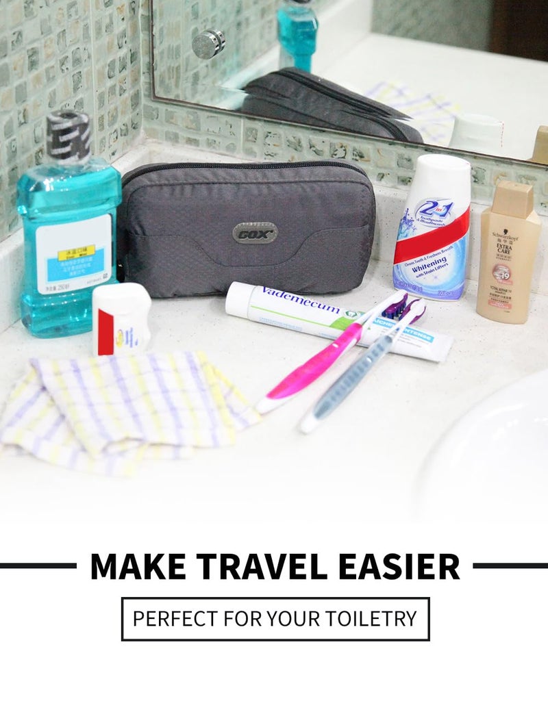 GOX Travel Toiletry Bag Dopp Kit Case for Men Multifunction Packing Organizer Pouch(Grey) - Image 2