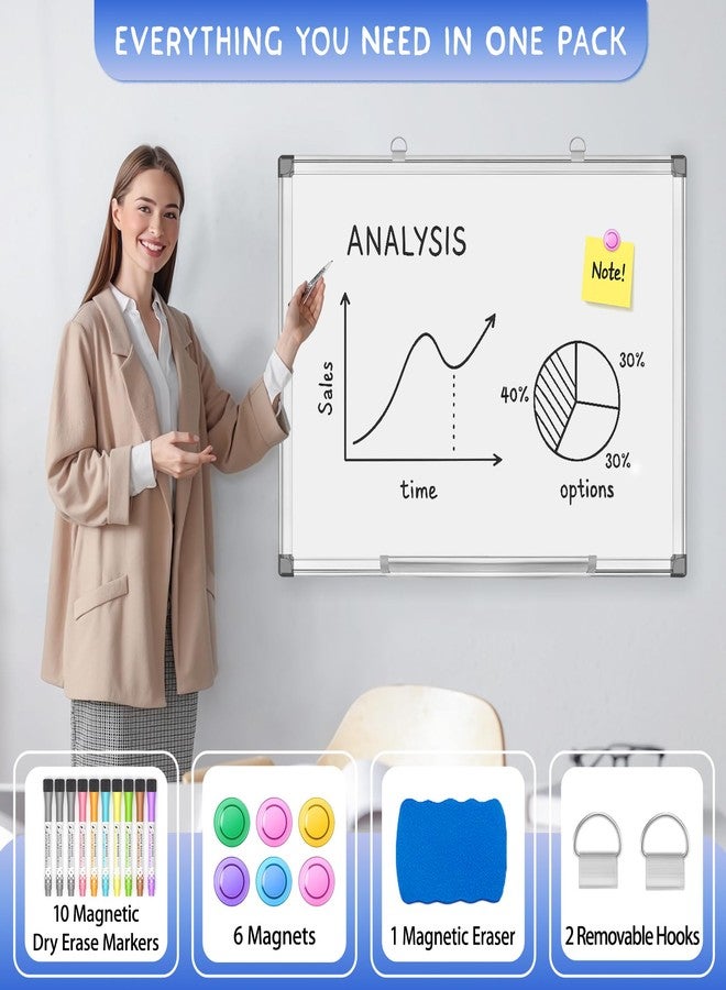 Grtard 18" x 12" White Board Dry Erase, Magnetic Dry Erase Boards, Hanging Magnetic Whiteboard with Marker and Strong Magnets, Dry Erase Board for Wall, White Boards Dry Erase for School, Office, Home - Image 2
