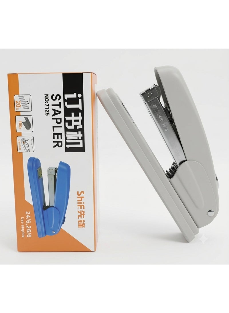 Durable metal desk stapler with an ergonomic design and non-slip silicone base – standard size for office and school (various colors) - Image 4