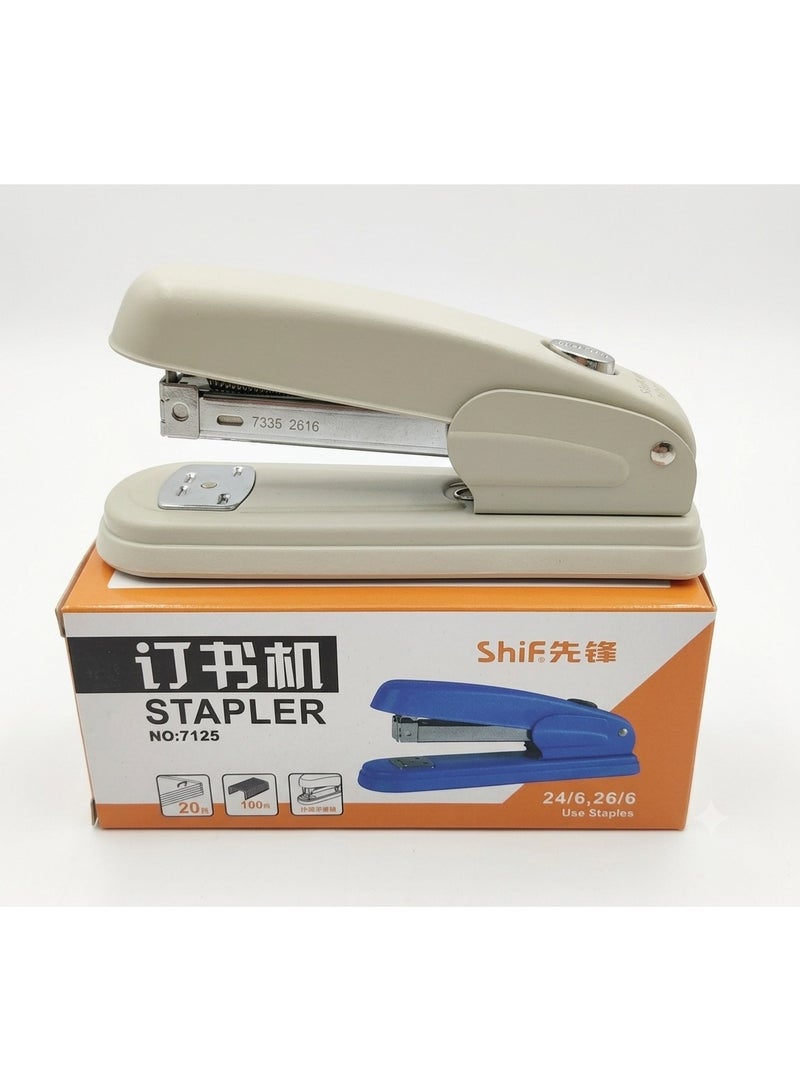 Durable metal desk stapler with an ergonomic design and non-slip silicone base – standard size for office and school (various colors) - Image 1