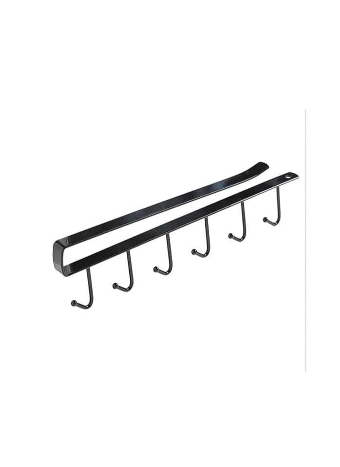 6 Hooks Cup Holder Hang Kitchen Cabinet Under Shelf Storage Rack Organizer Hook Assorted Color  - Image 1