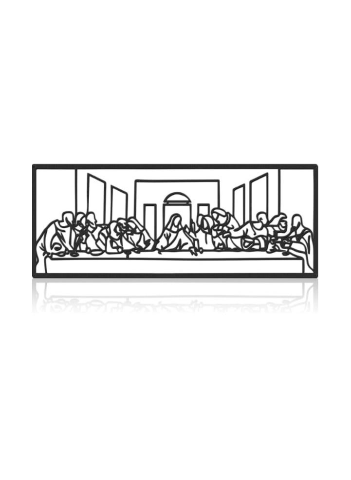MIRFA Wooden Wall Art With Self Adhesive Base - Black (The Last Supper)  - Image 2
