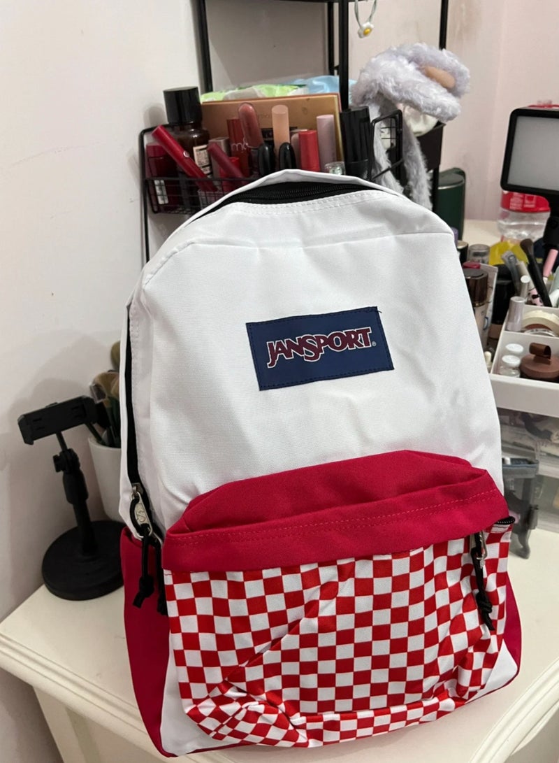 JANSPORT 【School season】Classic Colorful School Bags Classic Basic School Bags Colorful Checkerboard School Bags Back to School School Bags Laptop School Bags - Image 1