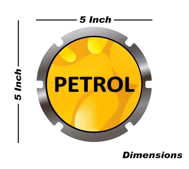 Auto E-Shopping Car Tank Petrol Sticker Sign Round Shape Vinyle Universal Size 5" x 5" Multicolor - Image 3