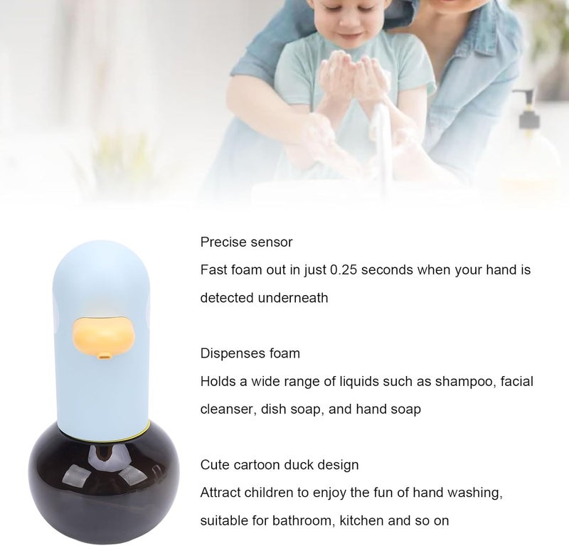Haofy Electric Dispenser, Automatic Foam, Rechargeable Battery, ABS Material, for Shampoo, Cleanser, Dish, and Hand, with Cartoon Duck Appearance (Type 1) - Image 4