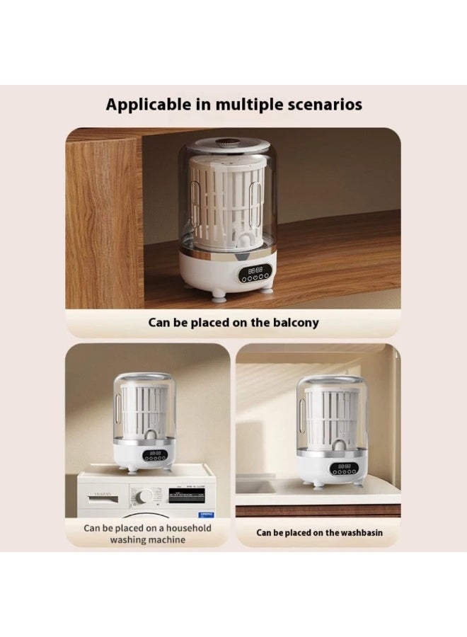 غسالة صغيرة محمولة 3 في 1 بسعة 3 لتر مع شاشة رقمية ونابض غسيل يحاكي اليد وتصريف سفلي مخفي لملابس الأطفال والملابس الداخلية والجوارب – أوضاع متعددة – حجم كومباكت 170×168×260 مم - Image 2