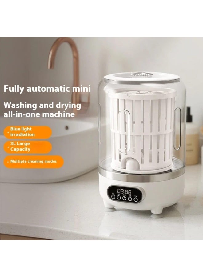 غسالة صغيرة محمولة 3 في 1 بسعة 3 لتر مع شاشة رقمية ونابض غسيل يحاكي اليد وتصريف سفلي مخفي لملابس الأطفال والملابس الداخلية والجوارب – أوضاع متعددة – حجم كومباكت 170×168×260 مم - Image 3