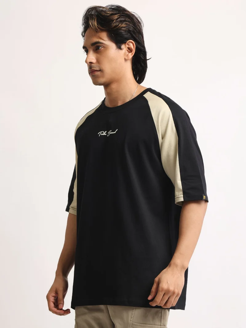 Maniac  Maniac Mens Printed Round Neck Half Sleeve Brown Cotton Tshirt for Men | Best Price UAE