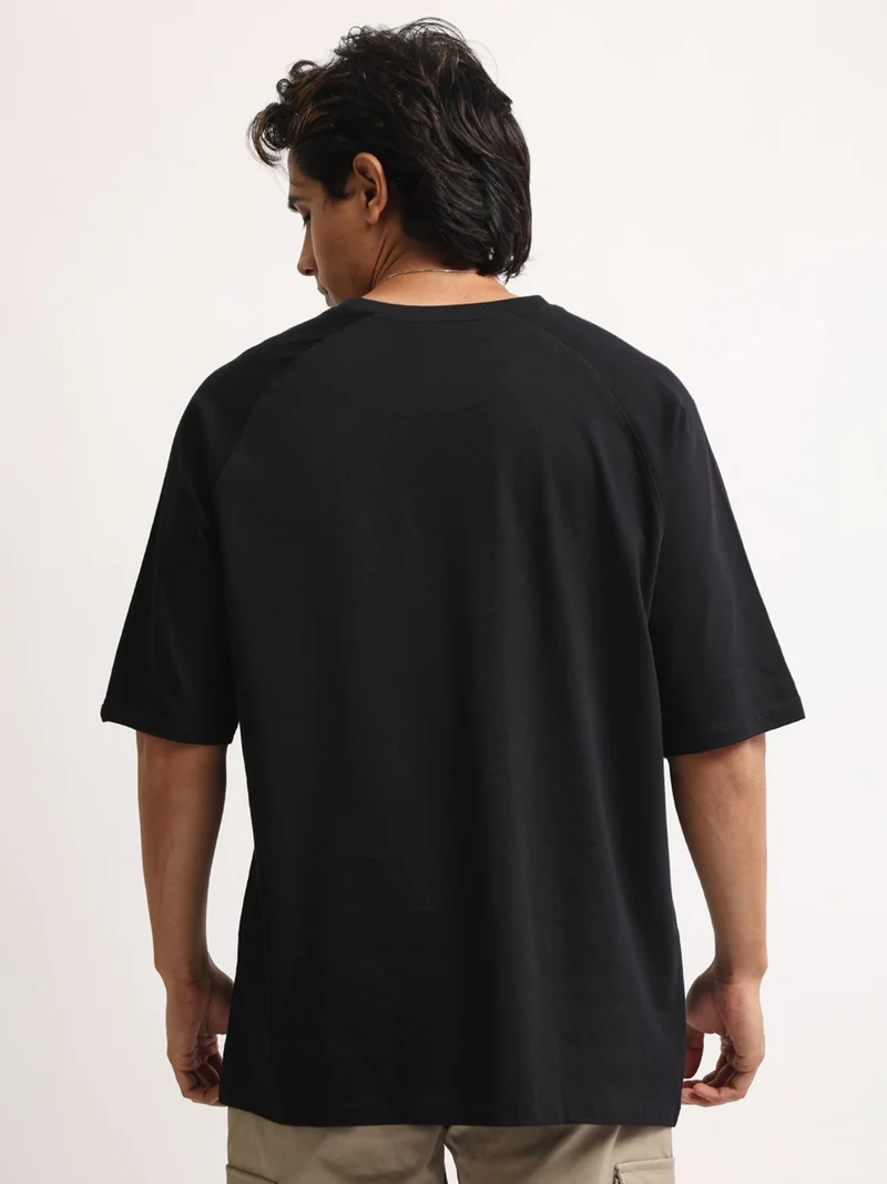 Maniac  Maniac Mens Printed Round Neck Half Sleeve Brown Cotton Tshirt for Men | Best Price UAE