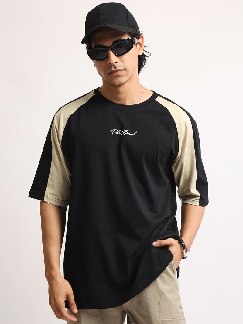 Maniac Mens Printed Round Neck Half Sleeve Brown Cotton Tshirt - Image 2