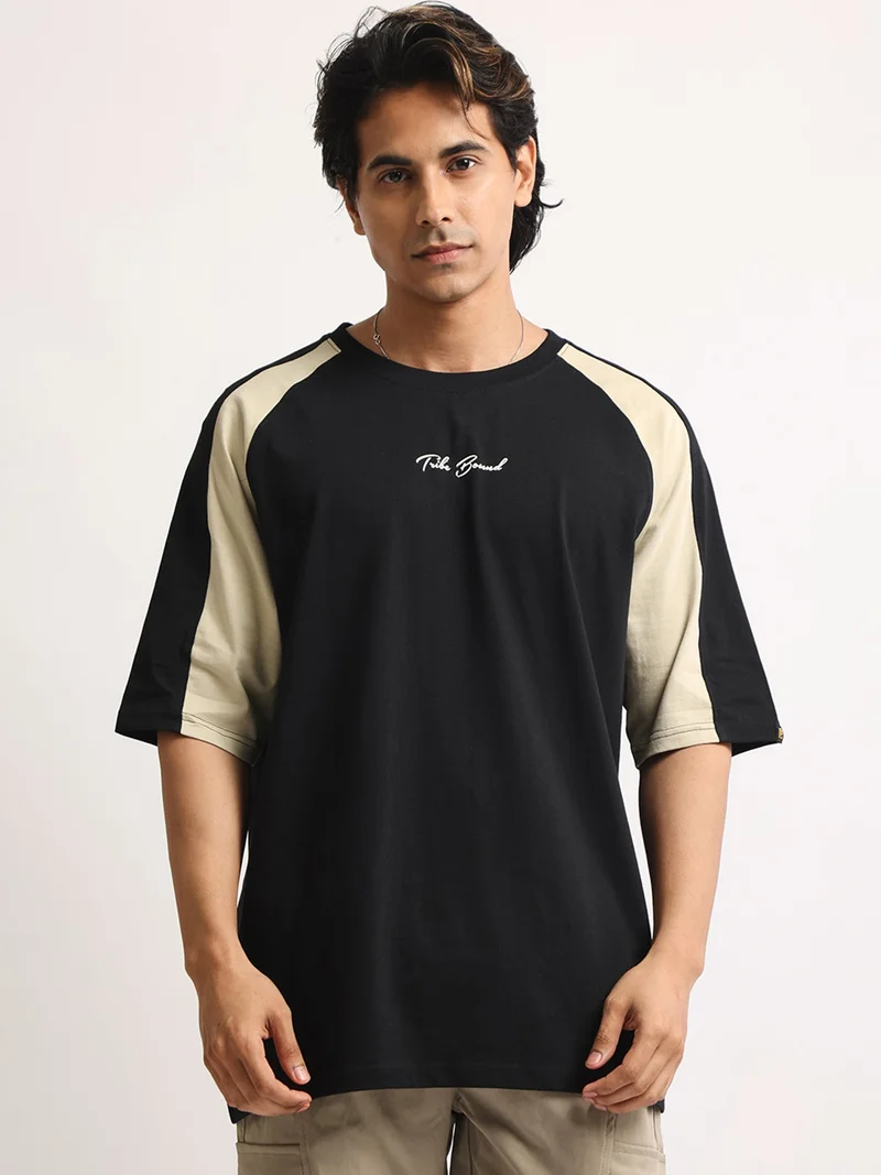 Maniac  Maniac Mens Printed Round Neck Half Sleeve Brown Cotton Tshirt for Men | Best Price UAE