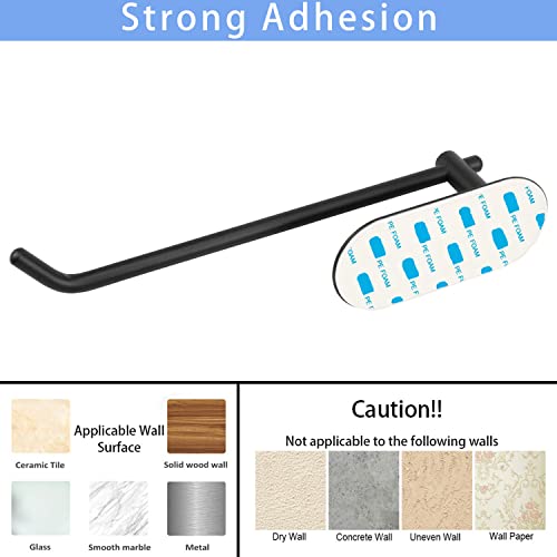 TocTen Hand Towel Holder, No Drilling Stick on Wall Towel Bar, SUS 304 Stainless Steel Towel Rod, Strong Self Adhesive Towel Rack/Hanger for Bathroom Kitchen (Matte Black) - Image 4