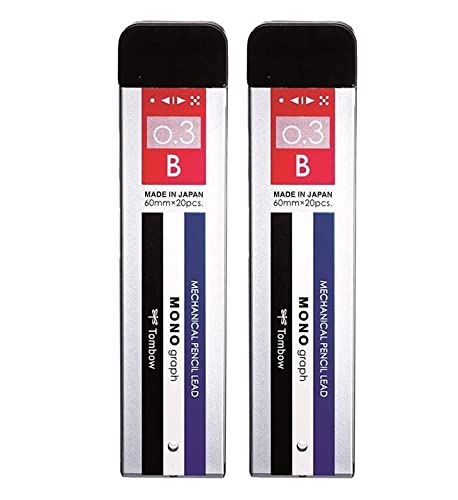 Tombow Tombow Mono Graph Mechanical Black Pencil Lead 2 B 03Mm 20 Leads Tube