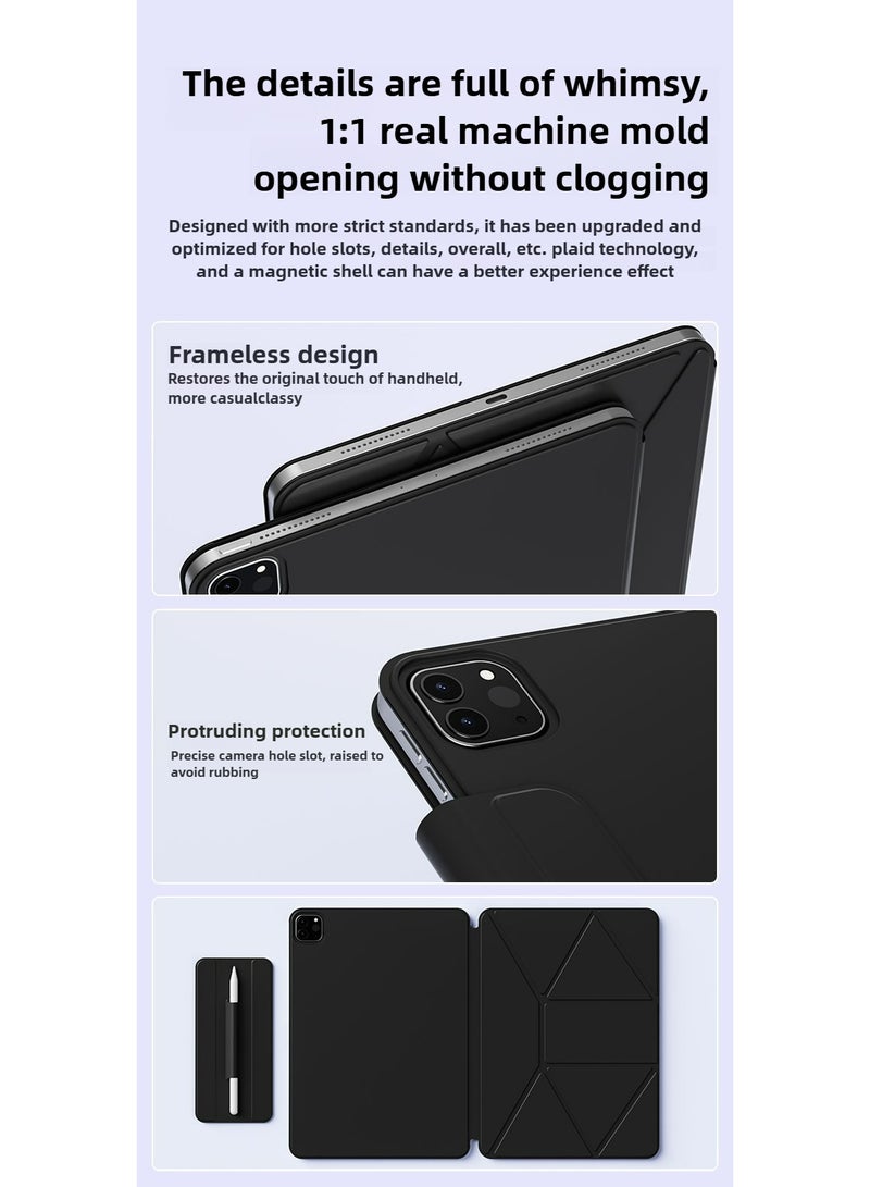 iPad Magnetic protective case for iPad 10 (10.9")/iPad 11 (A16) [2025], Multi-Angle Stand, Unobstructed super strong magnetic tablet protective case. Ultra-thin case with built-in detachable buckle New upgraded detachable pen holder - Image 3