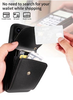 ShebSheb iPhone 15 Pro Case with Card Holder for Women, iPhone 15 Pro Cover Wallet with Strap Credit Card Slots Crossbody  - Image 3