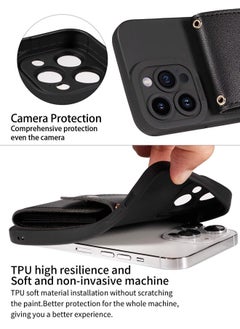 ShebSheb iPhone 15 Pro Case with Card Holder for Women, iPhone 15 Pro Cover Wallet with Strap Credit Card Slots Crossbody  - Image 5