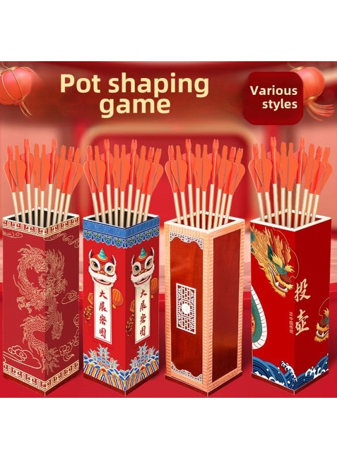 Pot-throwing Game Props Feather Arrow Kindergarten Adult Group Building Children's Ring Bow And Arrow Chinese Style Wooden Toy-Specification: Large Size 40cm + 10 Feather Arrows  - Image 4
