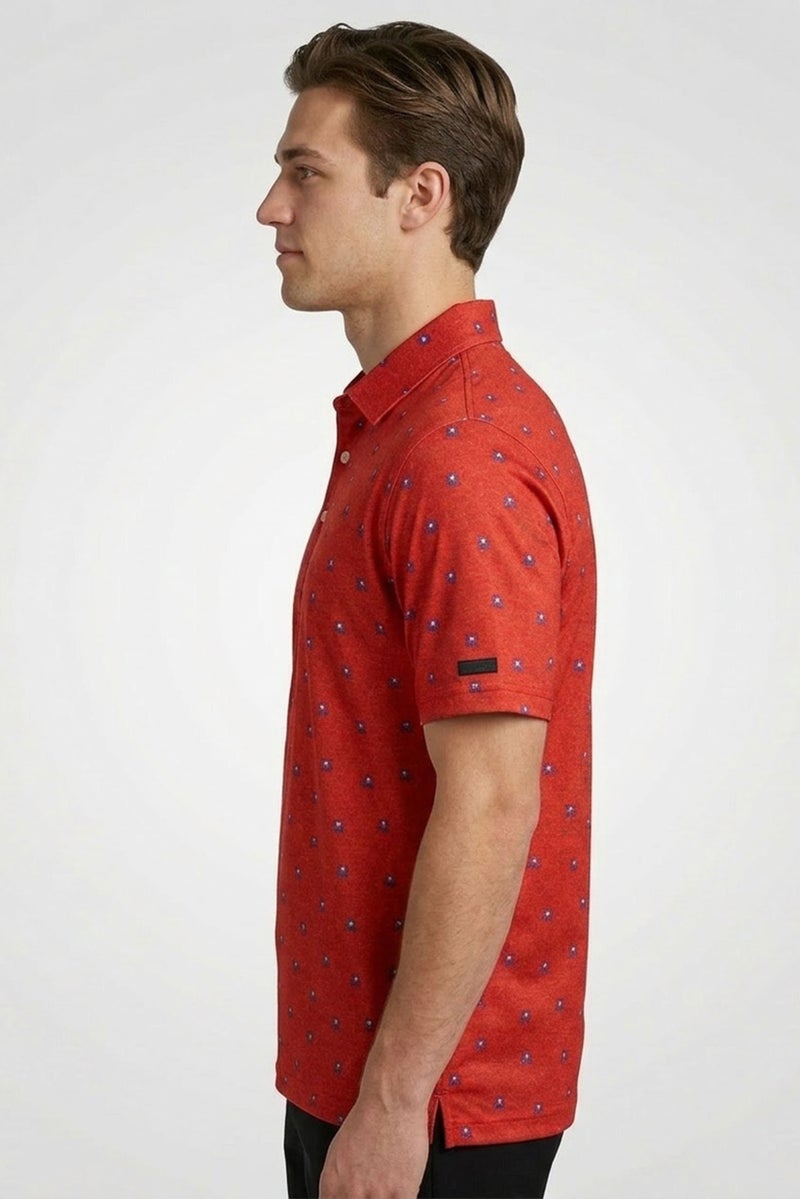 Greg Norman Men Sportswear Fit Short Sleeve Golf Polo Shirt, Red - Image 3