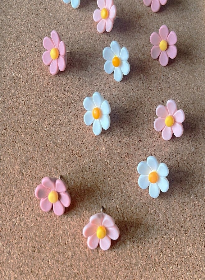 Supfoxer Flower Push Pins for Bulletin Board, Office Supplies Decorative Cute Thumb Tacks for Cork Board Hanging Posters Photos Maps （30pcs） - Image 5