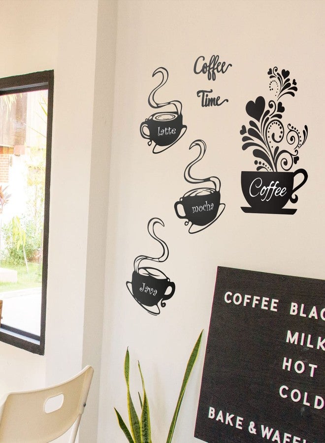 Chinco 5 Pieces Coffee Cup Wall Stickers Kitchen Wall Decals Black Coffee Mug Latte Java Mocha Sticker Kitchen Decor for House Art Home Bar Station - Image 2