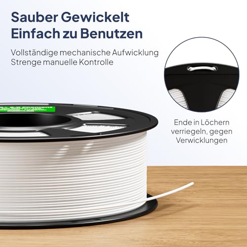 DEEPLEE PLA+ 2.0 Filament 1.75mm, Stronger Toughness 3D Printer Filament, White 1KG, Upgrade PLA Plus 3D Printer Filament, High Speed PLA+ Filament for Most FDM 3D Drucker - Image 5
