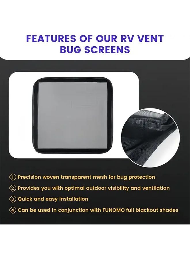 16.14x16.14 Inch RV Roof Vent Insect Screen Mesh with Hook Loop Fasteners - Image 5