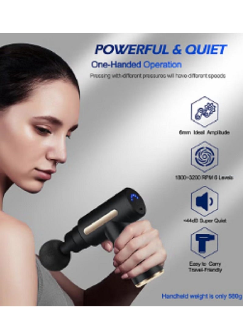 Generic Massage Gun, Professional Muscle Impact Massage Gun, 6 hours battery life, 6 modes 3200R impact speed, 8mm deep muscle massage, Ultra-quiet portable handheld electric body massager for shoulders, bo - Image 3