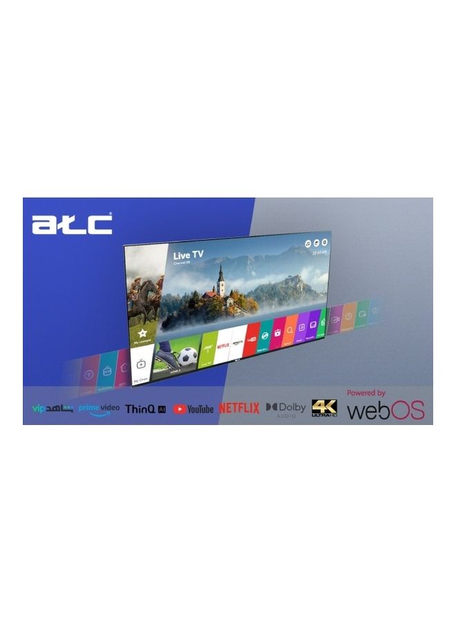 ايه تي سي شاشة ATC الذكية Q-LED 55 بوصة بنظام تشغيل webOS، ريموت ذكي، نظام صوتي دولبي، E-LD-55UWBQ E-LD-55UWBQ اسود - Image 1