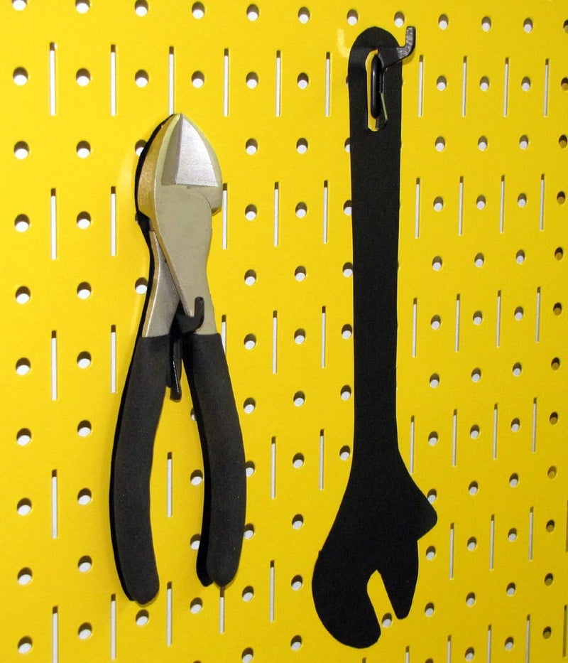 Wall Control Pegboard 32in x 16in Yellow Metal Pegboard Tool Board Panel - Image 4