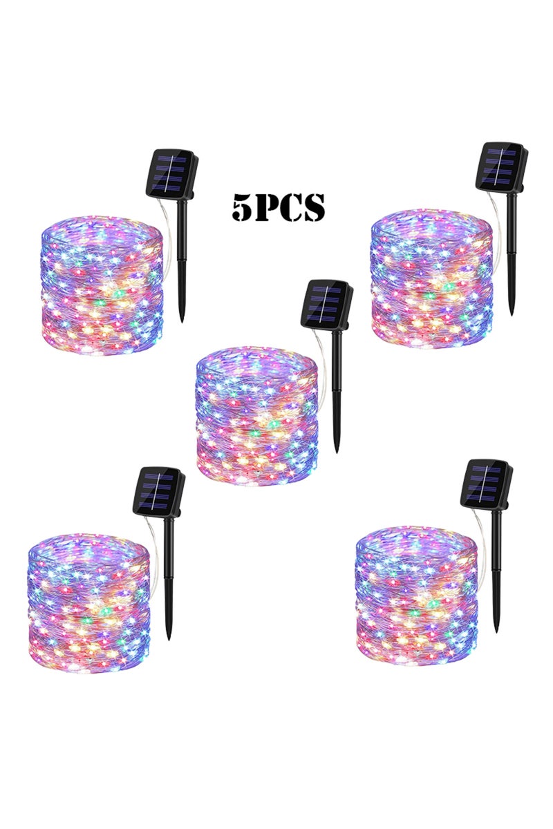 سلسلة إضاءة LED تعمل بالطاقة الشمسية، 7 أمتار، 50 مصباح LED، متعددة الألوان، بطول 7/12/22/32 متر، مناسبة للحدائق الخارجية.