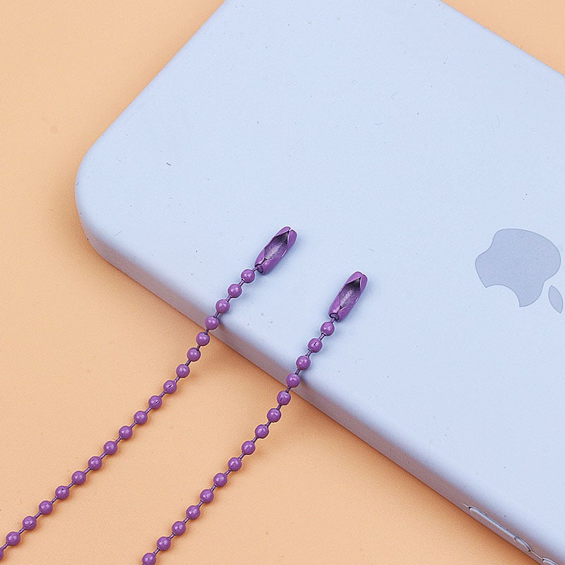 DIY Painted Bead Chains Colorful Metal Jewelry Pendants Purple 