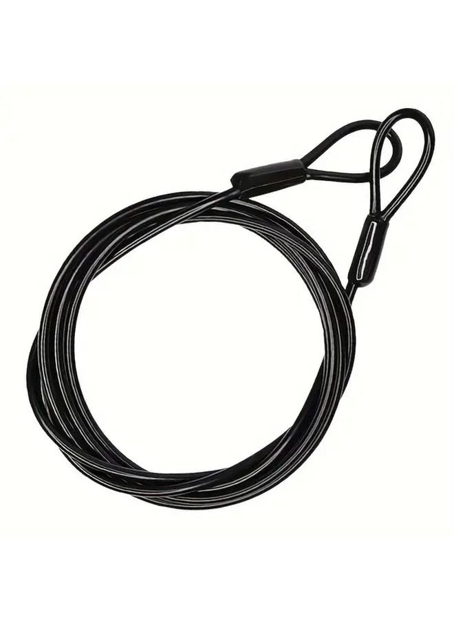 78.74 Inch 3mm Braided Steel Security Cable Lock Double Loop Design for Outdoor Travel - Image 3