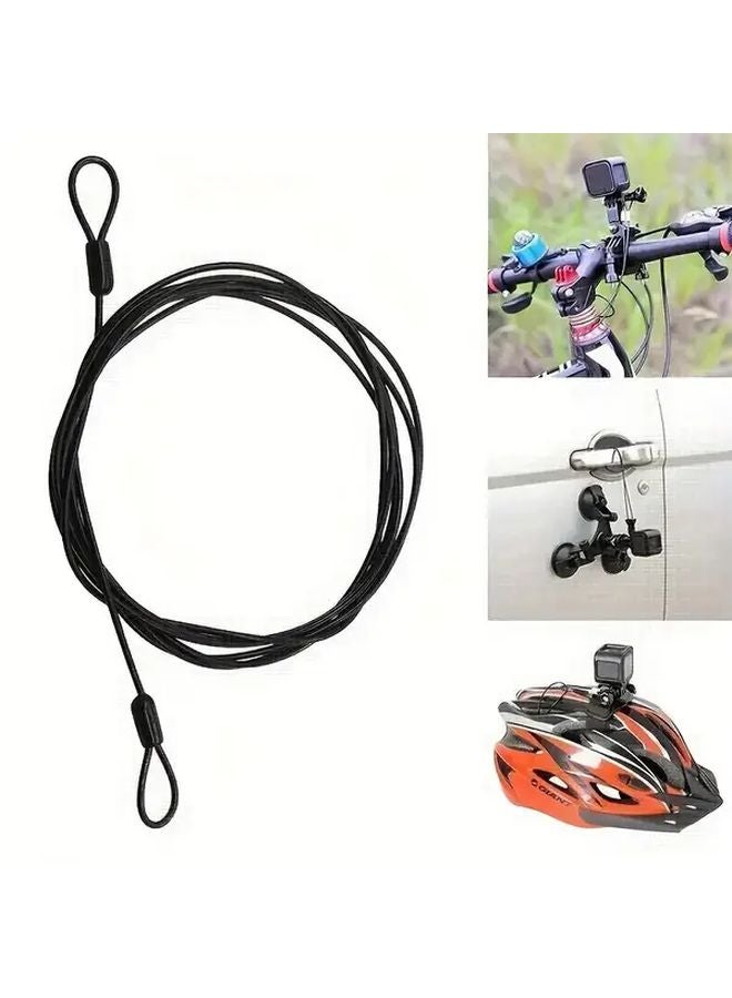 78.74 Inch 3mm Braided Steel Security Cable Lock Double Loop Design for Outdoor Travel - Image 2