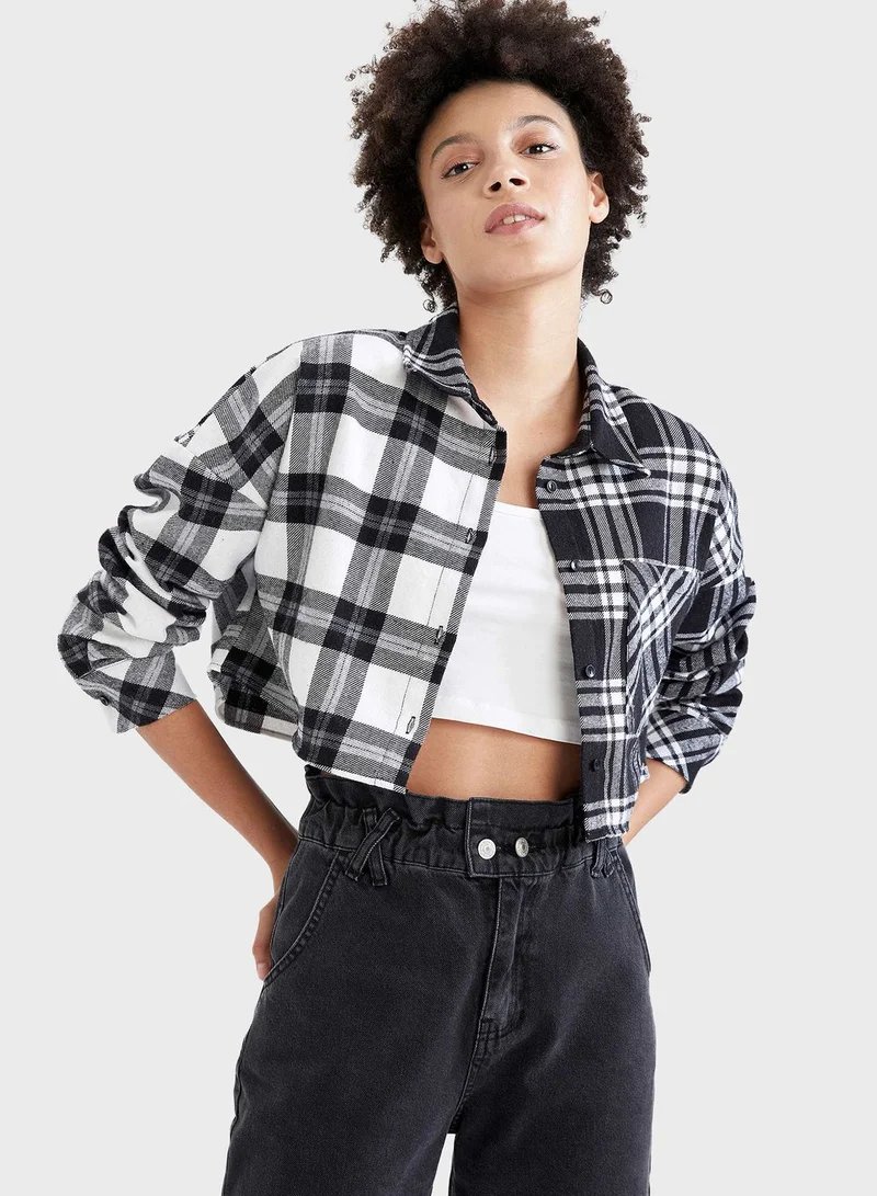 DeFacto Checked Button Down Shirt