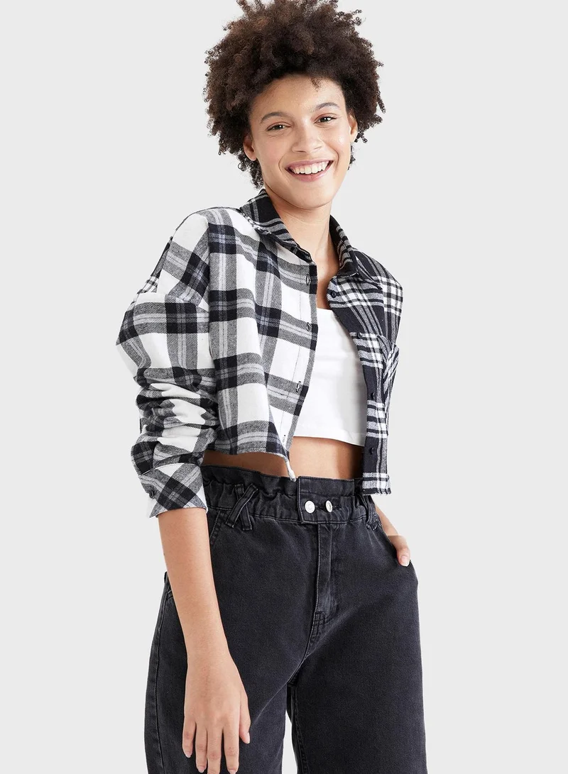 DeFacto Checked Button Down Shirt