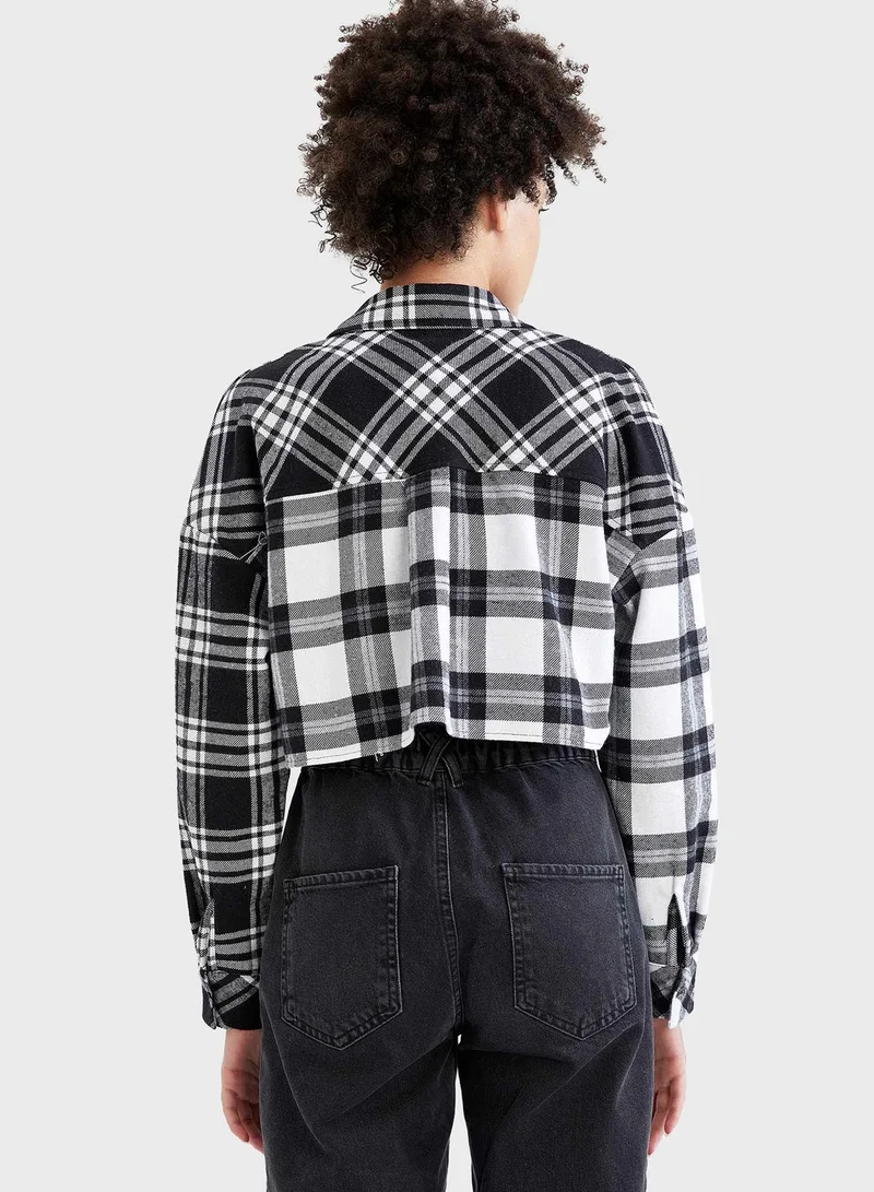 DeFacto Checked Button Down Shirt
