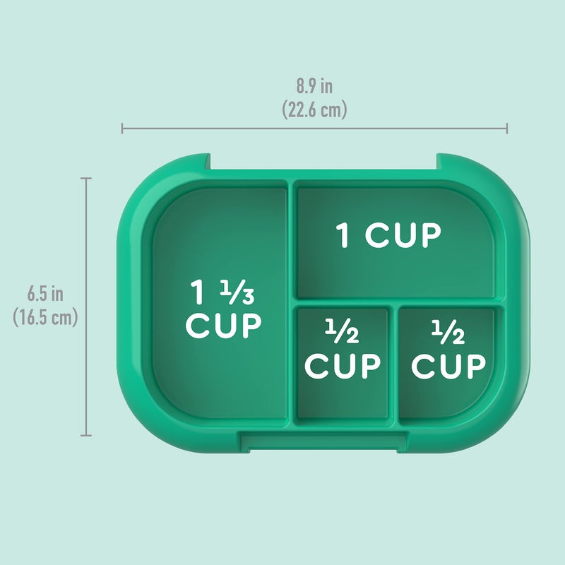 Bentgo Kids Chill Tray with Transparent Cover - Reusable, BPA-Free, 4-Compartment Meal Prep Container with Built-In Portion Control for Healthy On-the-Go Lunches (Green/Navy) - Image 4