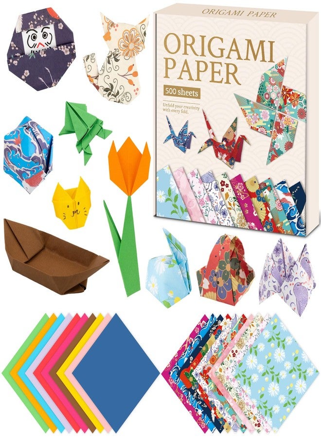 hapray Japanese Origami Paper, Double Sided Color Origami Paper 6x6 for Scrapbook Decor, Colored Easy Folding Crafts for Kids Ages 5-8 8-12, DIY Arts Crafts for Beginners - Image 1