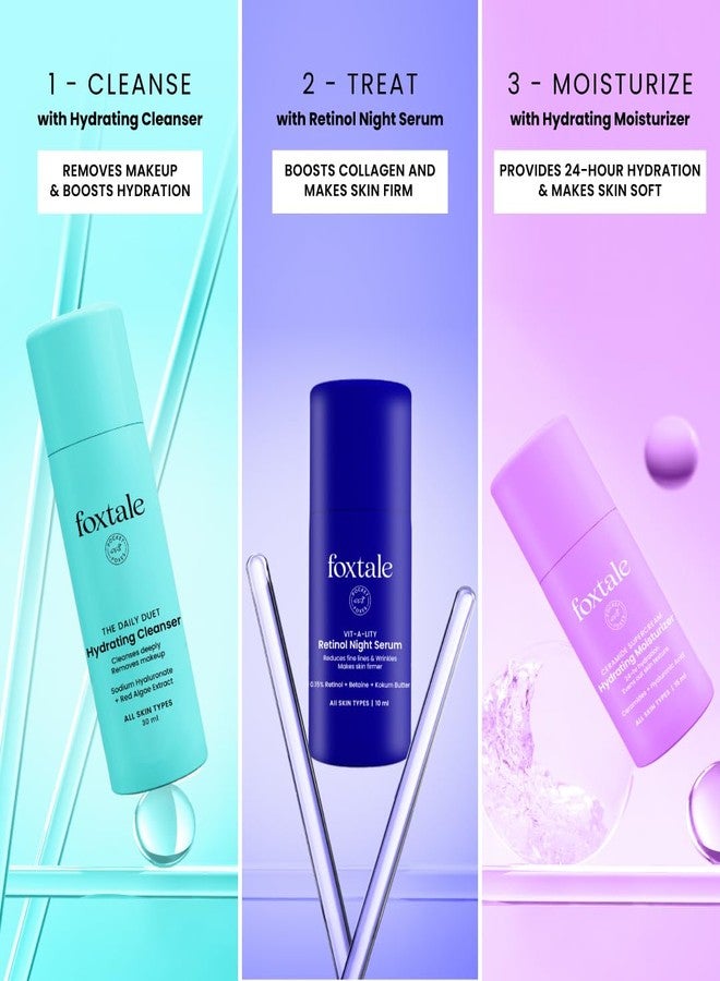 Foxtale Youthful Radiance Travel Kit | Hydrating Cleanser, Retinol Serum & Moisturizer | For Hydration & Radiance | Travel Pouch Included | Pack of 3 | Travel Friendly | Pocket Friendly | Gift for Birthday and Anniversary - Image 3