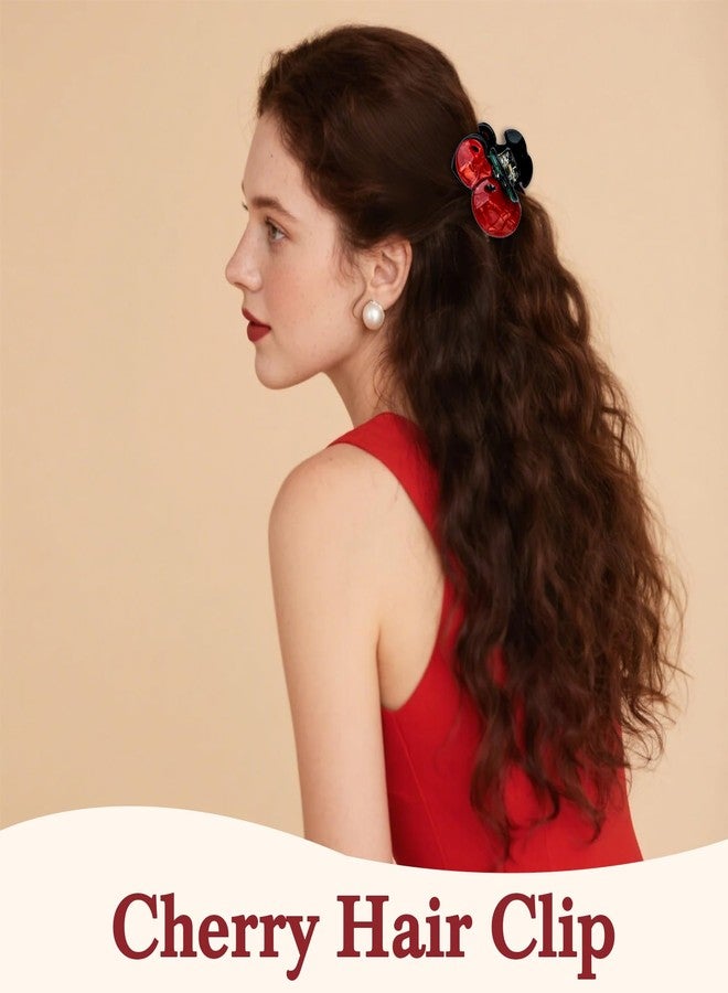AMCAMI Cherry Claw Clip 1 Pack，Small Cherry Accessories for Women,Cute Rhinestone Summer Fruit Hair Clips, Non Slip Fashion Hair Accessories - Image 4