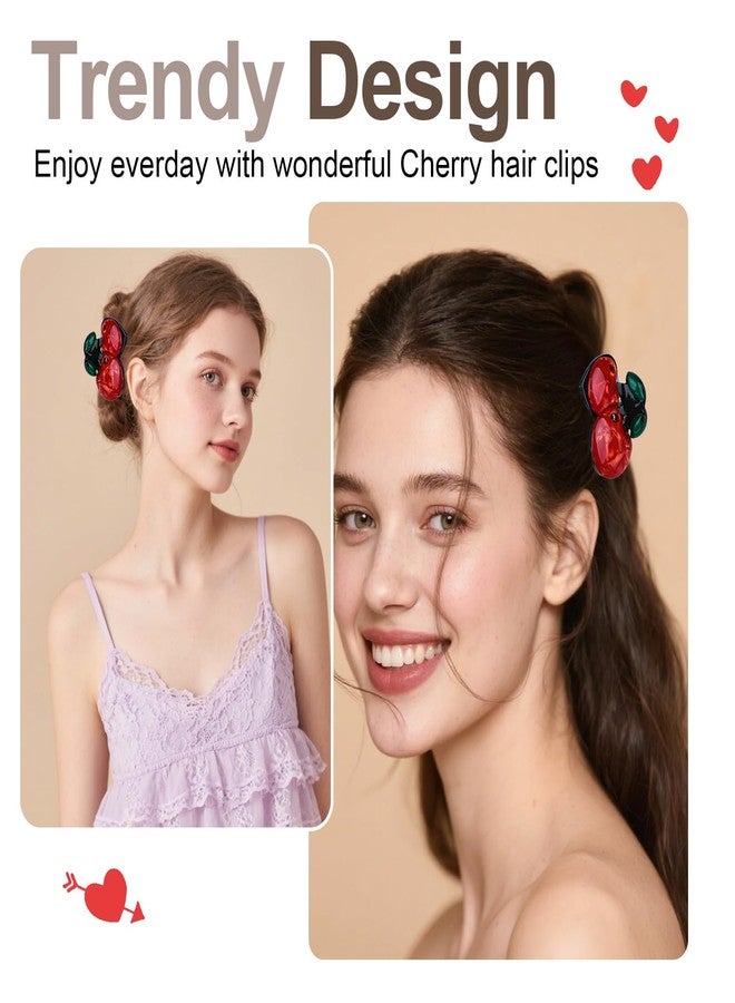 AMCAMI Cherry Claw Clip 1 Pack，Small Cherry Accessories for Women,Cute Rhinestone Summer Fruit Hair Clips, Non Slip Fashion Hair Accessories - Image 5